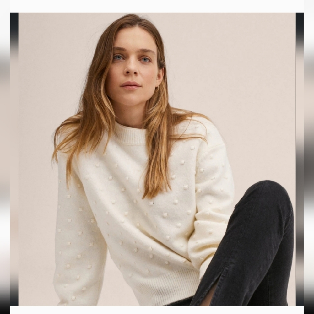 MANGO offwhite Sweater